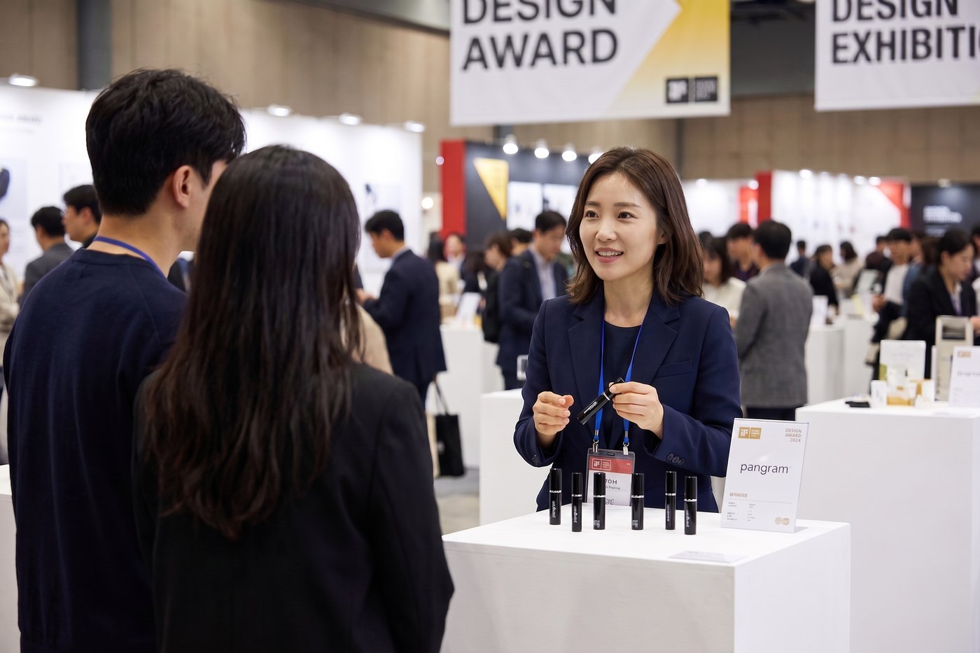 Presenting Pangram products at a trade show